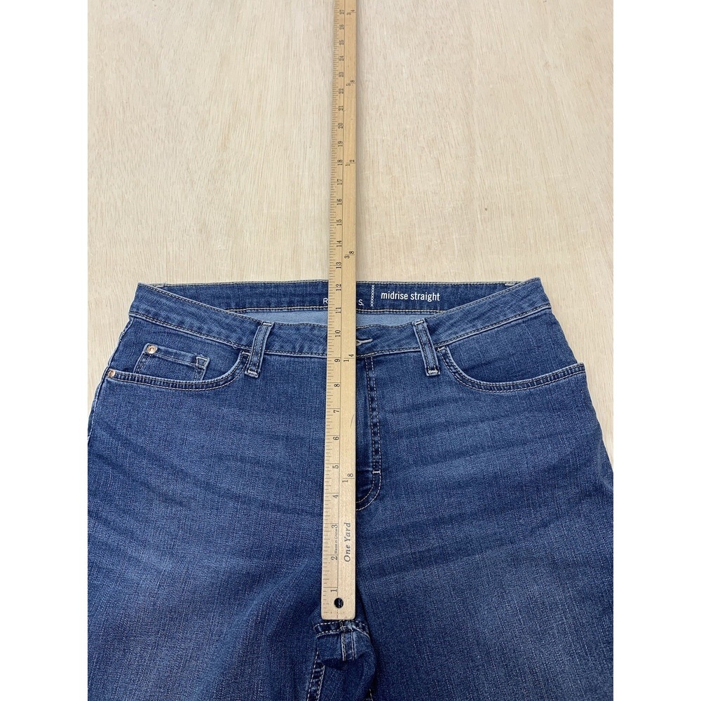Lee Riders Jeans Women's 14 Approx 34x27 Midrise Straight Leg Dark Blue Denim - Picture 7 of 9